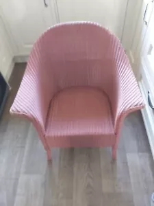 More details for vintage pink original condition lusty  lloyd loom basket chair wicker cane arm
