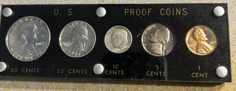 1962 Silver Proof Set In Capital Holder. Hazy Coins Cover