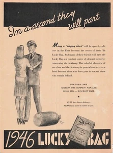 1945 VTG Print Ad 1946 Lucky Bag Happy Hour Marine Business Manager Bancroft - Picture 1 of 1