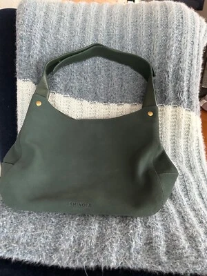 Shinola Detroit Market 托特包 猎人 绿色 麂皮绒 皮革 单肩包 水饺包 钱包 — 第 1/4 张图片