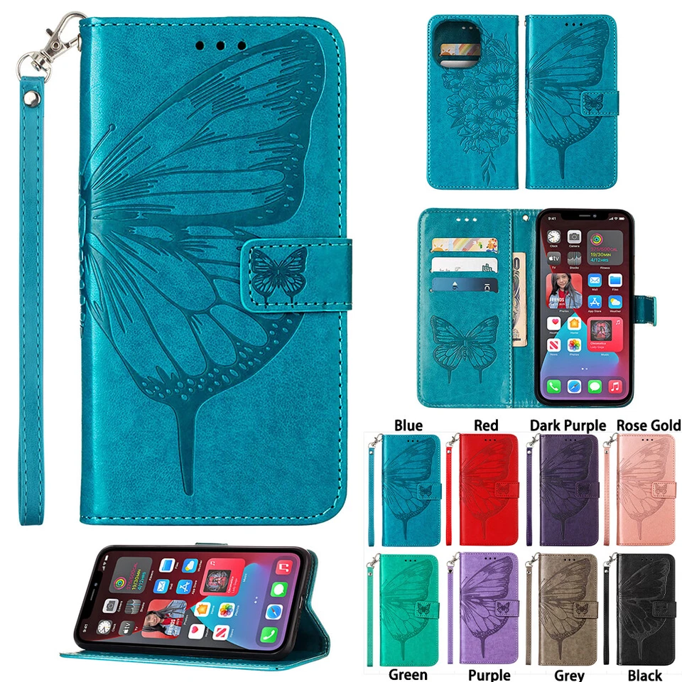 For iPhone 16 Pro Max 15 14 13 12 6 Magnetic Leather Flip Stand Card Wallet Case - Image 1 of 1
