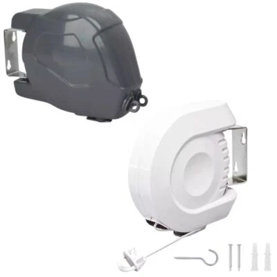 12m/26m Retractable Double Single Clothes Line Reel Indoor/Outdoor Drier Compact - Image 1 of 4