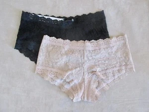 NUEVO HANKY PANKY Signature Encaje Boyshorts 2 Pares XS Chai y Negro $68 - Imagen 1 de 6