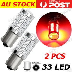 2X 1156 BA15S CAR RED GLOBE 33 LED BRAKE REVERSE TURN STOP TAIL LIGHT BULB 12V - Picture 1 of 4