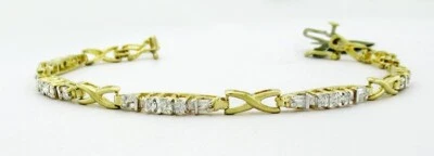 GENUINE 1.75 Cts DIAMONDS BRACELET 14K YELLOW GOLD - Free Certificate Appraisal - Image 1 of 4