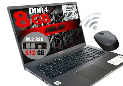 Notebook Asus Gray Full HD 15.6" i3 10Th 8Gb SSD M2 512GB Win 10 Pro Mouse WIFI - Immagine 1 di 4