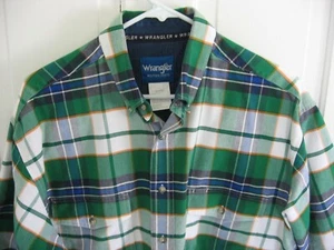 Wrangler Western Herren Large Button Front Hemd Kurzarm grün kariert - Bild 1 von 6