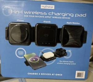BRAND NEW MY CHARGE 3-1 WIRELESS CHARGING PAD IPHONES, AIRPODS, APPLE WATCHES - Picture 1 of 2