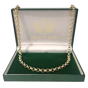 Mens 9ct Gold GF 8mm Diamond Cut Belcher Chain 20inch Length Patterned Belcher - Picture 1 of 5