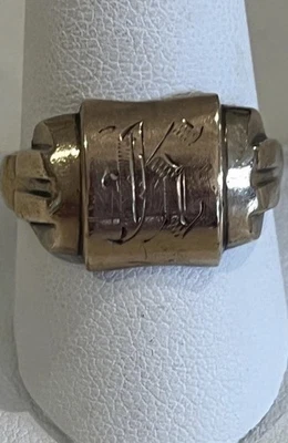 Vintage 10k Yellow Gold Men’s Signet “K” Ring - Image 1 of 4