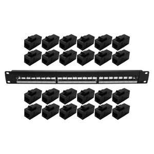 19 Pouces 1U Armoire Rack Pass-Through 24 Ports CAT6 Panneau de Brassage Po9157 - Afbeelding 1 van 8