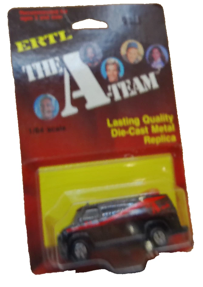 The A-team Diecast Van 1/64 Scale Vintage 1983 Ertl on Card Unpunched