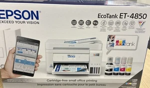 Epson EcoTank ET-4850 Color Inkjet All-In-One Printer - White Factory Sealed - Afbeelding 1 van 3