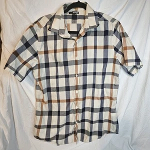 Herren Murano Slim Fit Button-Down Hemd braun blau kariert/kariert L - Bild 1 von 4