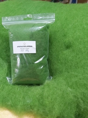 MARKENLOS 50 g Filzwolle Farbe Limette Bergschaf Vlies, Bergschafwolle