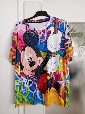 Herren T-Shirt, NEU, Größe 5XL, Mickey Maus-Print, buntfarben - Bild 1 von 4