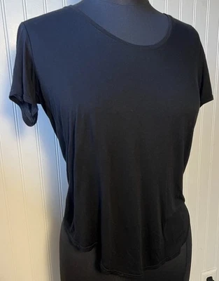 Camiseta Helmut Lang Asimétrica Negra Cuello Redondo Minimalista Usada Talla M Foto 1 de 4