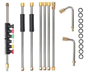 Pressure Washer Extension Wand 9 Pack Power Washer Lance 6 Nozzle Tips Quick Con - Picture 1 of 4