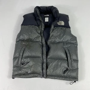 The North Face Vest Mens Medium Gray 700 Goose Down Puffer Hooded Outdoors - Picture 1 of 18