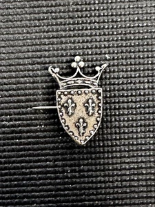 Spilla vecchia stemma E6 vintage tono argento Francia - Foto 1 di 5