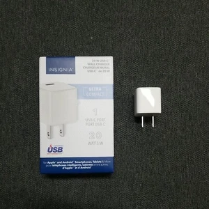 Chargeur mural USB-C Insignia 20 W PD 3.0 / PPS - Blanc NS-MWC20W1W-C - Photo 1 sur 4
