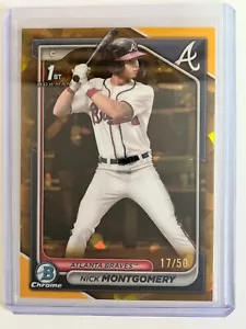 2024 Bowman Draft Sapphire Nick Montgomery BDC-129 1st Gold Refractor /50 Braves - Picture 1 of 2