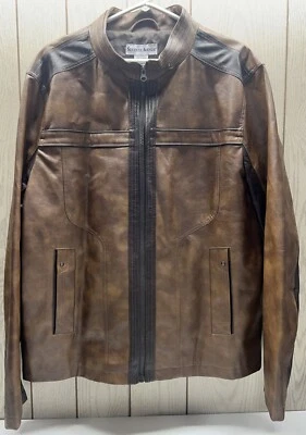 Men’s Seventh Avenue Two Toned Faux Leather Brown Jacket XL City Business - Image 1 of 4