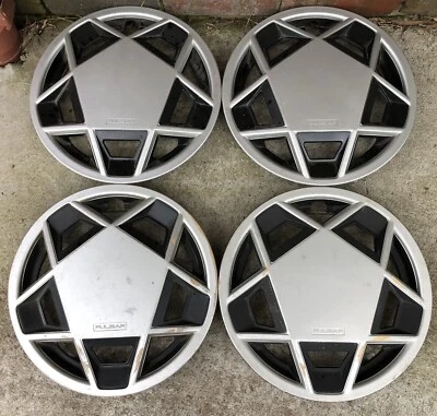 Pulsar Exa Turbo.  DATSUN NISSAN PULSAR HUBCAPS X 4..13”WHEEL COVERS CENTER CAPS - Image 1 of 4