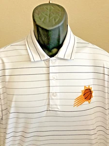 ANTIGUA HERREN GROSS GESTREIFT NBA PHOENIX SUNS GOLF POLO MIT GEPRÄGTEM LOGO - Bild 1 von 3