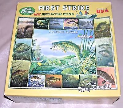 NEW 2009 First Strike Fishing 750 Pc Puzzle Pike Carp Catfish Lake River Collage - Image 1 of 4