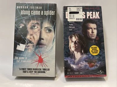 Along Came a Spider (VHS, 2001) Morgan Freeman/ Dante’s peak (VHS, 1997) New - Image 1 of 4