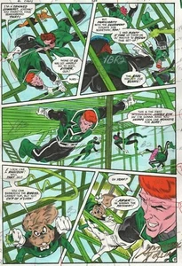 GREEN LANTERN CORPS #207 COLOR PRODUCTION ART SIGNED ANTHONY TOLLIN pg 9 COA - Picture 1 of 2