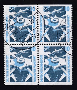 GERMANY 1993 Block x 4 Michel 1347C/1347D (from HB 33) Frankfurt Airport - Picture 1 of 1