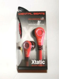 Mental Beats Xtatic High Performance Extra Bass Earbuds with Microphone Red NIB - Picture 1 of 1