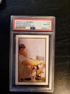 1983 C.C.C. 1953 Bowman Color Reprints - #59 Mickey Mantle - Picture 1 of 2