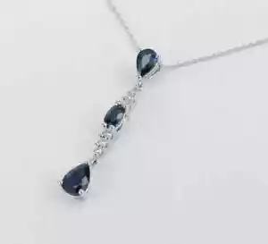 2Ct Pear Cut Lab Created Sapphire 14K White Gold Plated Butterfly Pendant - Picture 1 of 3