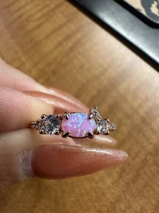 BP "Clustered Sparkle" RBP5679 LG Rose Fire Opal Rose Gold Plated Size 9 - Picture 1 of 4