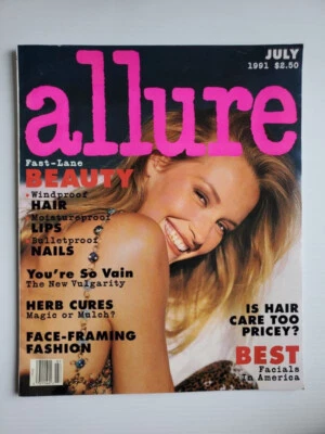 7/1991 Allure magazine ESTELLE LEFEBURE Naomi Camobell Daniela Pestova Linda E - Image 1 of 4