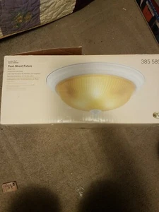 Hampton Bay Classic Collection Flush Mount Fixture 3-Light White Finish - Picture 1 of 7