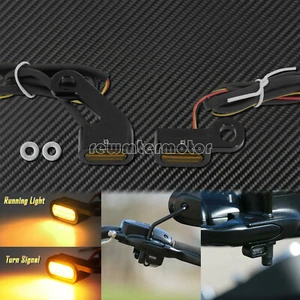 2X Motorcycle LED Turn Signal Indicators Running Lights Fit For Touring Softail - Picture 1 of 12