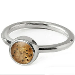 Dune Sand Jewelry Round Sterling Silver Stacker RIng with Nauset Beach Sand - Picture 1 of 2