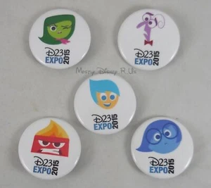 New Disney Pixar D23 Expo 2015 Inside Out 1.25" Button Pin Back Pinback 5 Set - Picture 1 of 8