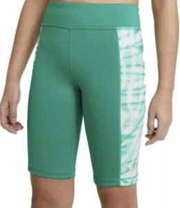 Nike Youth Girls' Tight Fit Tie-Dye Training Bike Shorts M Green DA1369 NWT - Picture 1 of 2