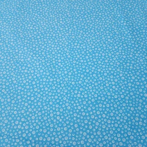 21" Sweet & Sassy Quilting Treasures White Opaque Polka Dots on Blue - Picture 1 of 3