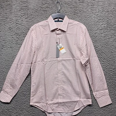 Camisa Perry Ellis Para Hombre S Pequeña Roja Azul Paisley Abotonada Manga Larga Algodón Foto 1 de 4