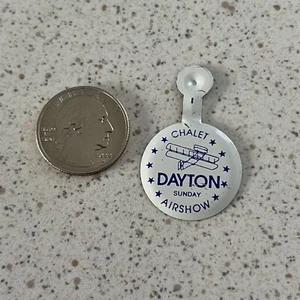 Vintage Dayton Ohio Airshow Sunday Chalet Foldover Tab Pinback Button #45683 - Picture 1 of 2