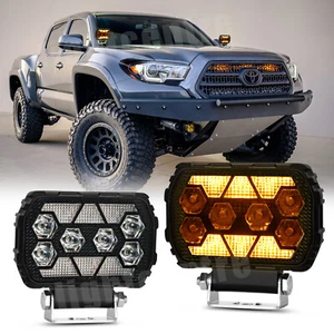 2pcs 4.5" LED Work Light Spotlight Amber Flash Driving Offroad Fog Lamp ATV UTV - Bild 1 von 9