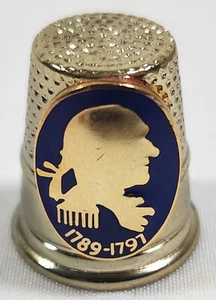 Rare Vintage George Washington 1789-1797 Presidential Gold Tone Thimble - Bild 1 von 3