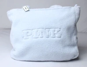 Victoria's Secret Women's Zip-Closure Plush Teddy Tote Bag CA4 Blue One Size NWT - Picture 1 of 9