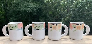 Set (4) Vitromaster Tassen Vintage Pfirsichblüte 90er Jahre Kaffeetassen Mondgriffe - Bild 1 von 7